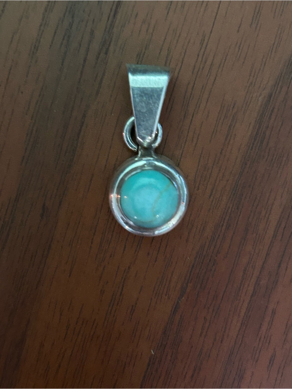 Sterling Silver Turquoise Round Pendant